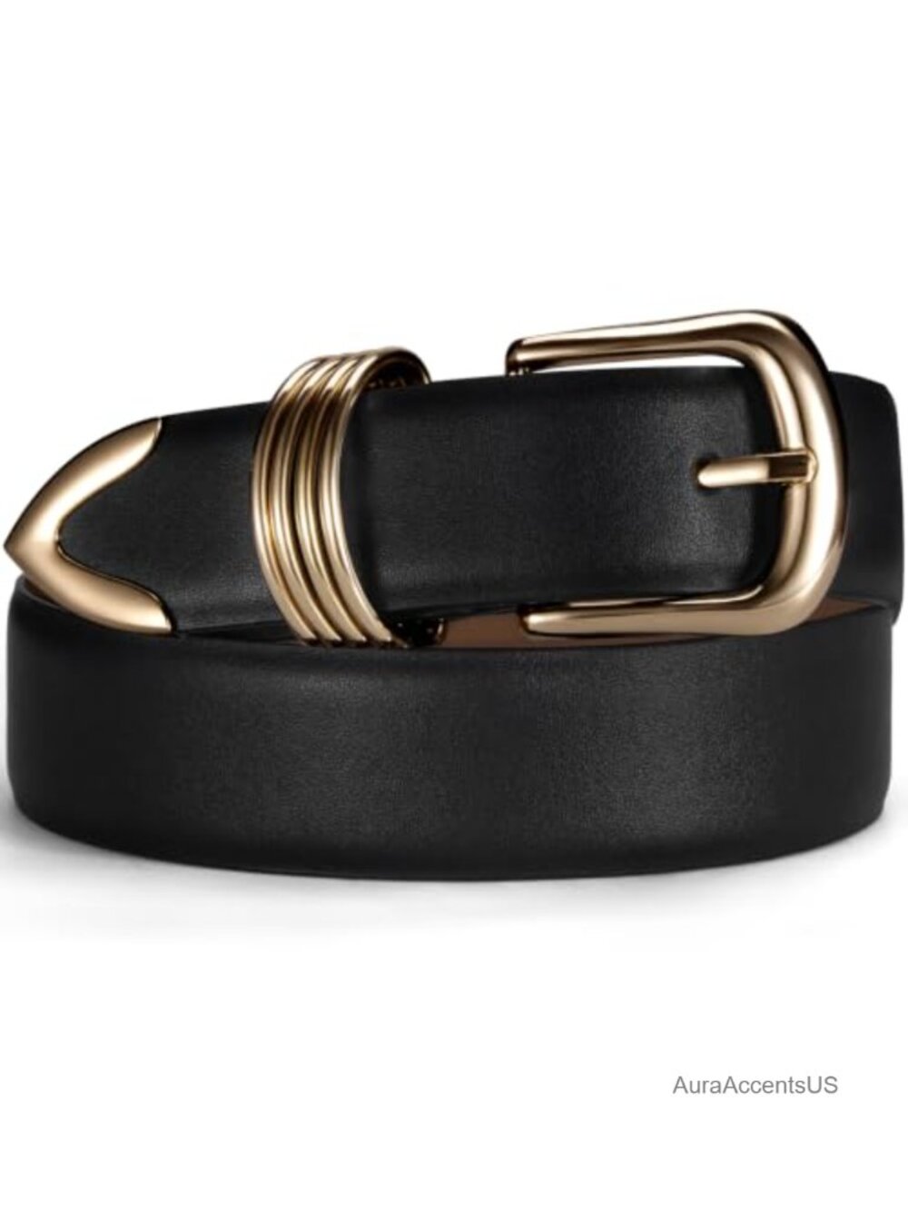 Women's Leather Belt with Metal Buckle